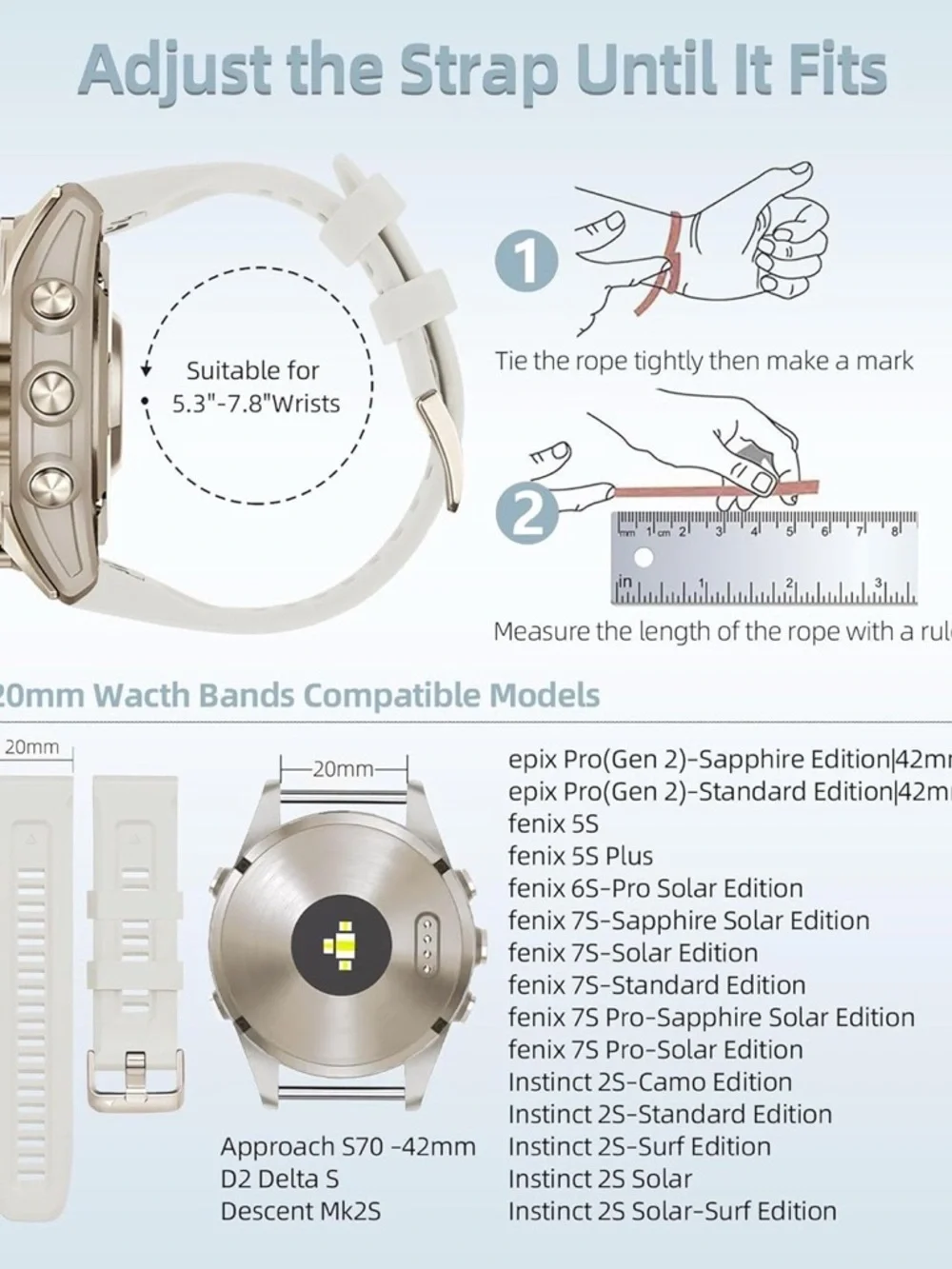 PCAVO 20MM Silicone Watchband Bundle (2-Pack)